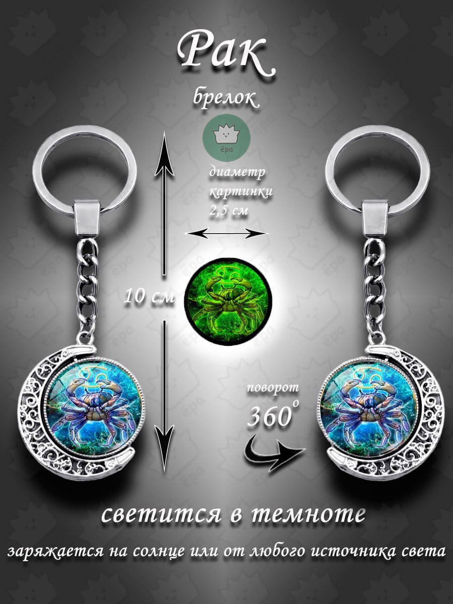 Брелок для ключей Рак знаки зодиака 360 / Талисман