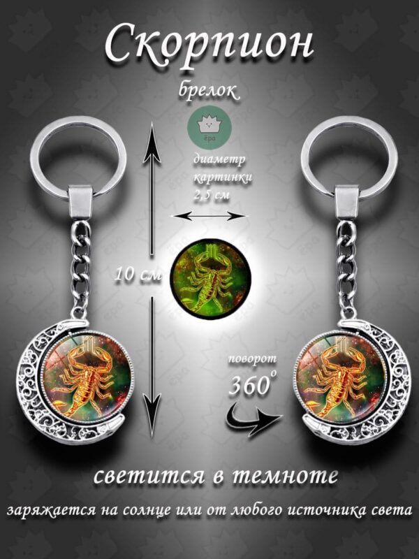 Брелок для ключей Скорпион знаки зодиака 360 / Талисман