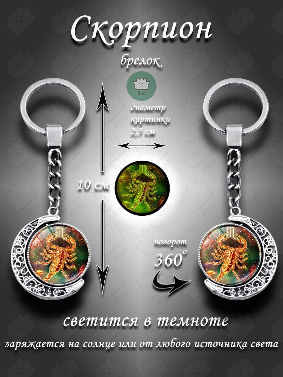 Брелок для ключей Скорпион знаки зодиака 360 / Талисман
