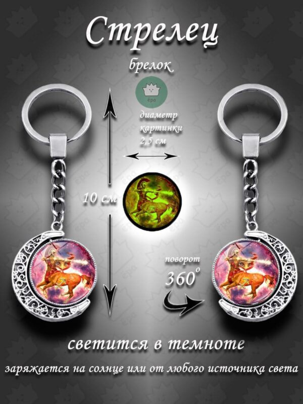 Брелок для ключей Стрелец знаки зодиака 360 / Талисман